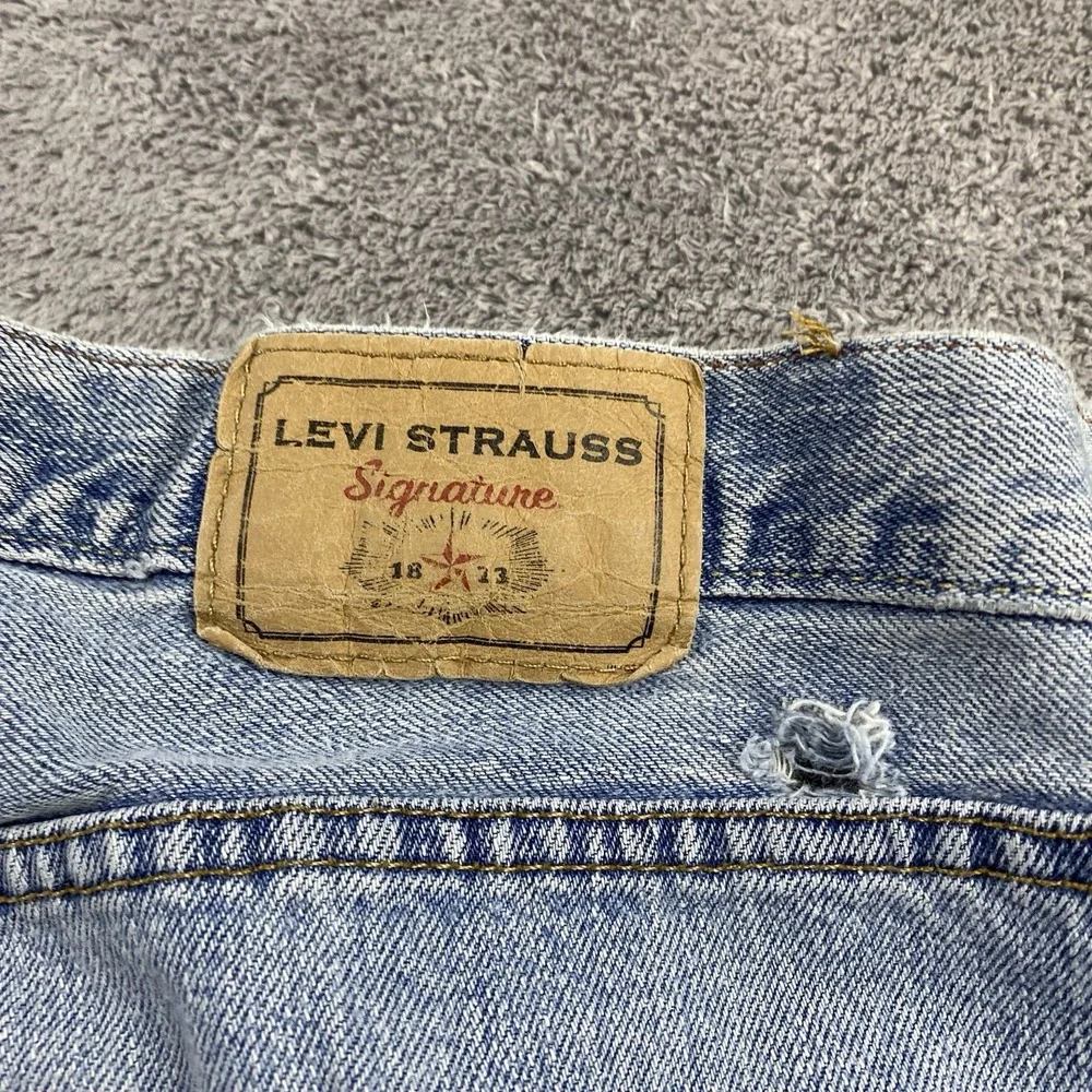Levis Strauss‎ Signature Loose Straight Mens 38x29 Blue Light Wash High Rise